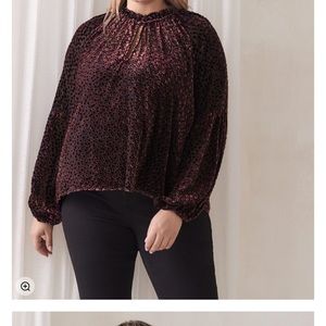 0X - host pick - Balloon-Sleeve Burnout Velvet Blouse - Additionelle